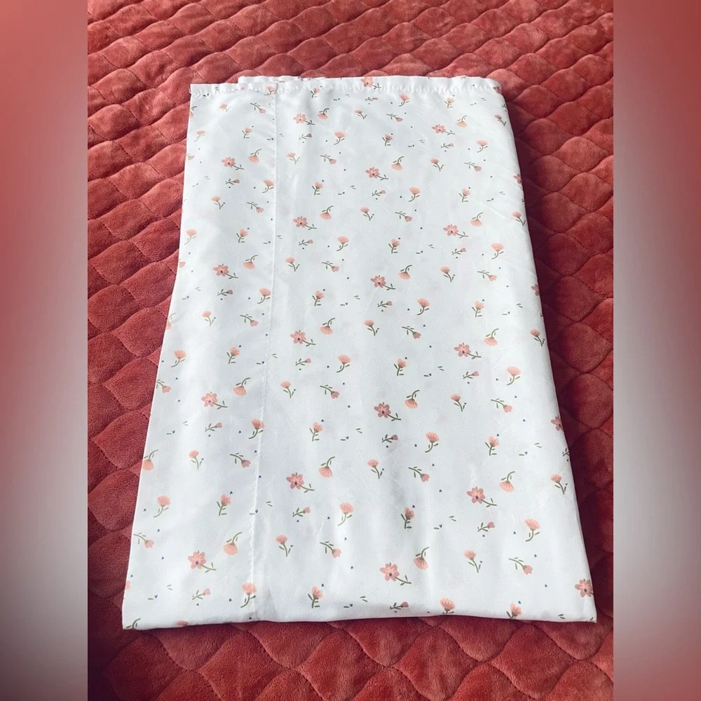 Sheet Set Bedding Pink Flowers Dbl Brushed Microfiber 4 Pieces Full Sz